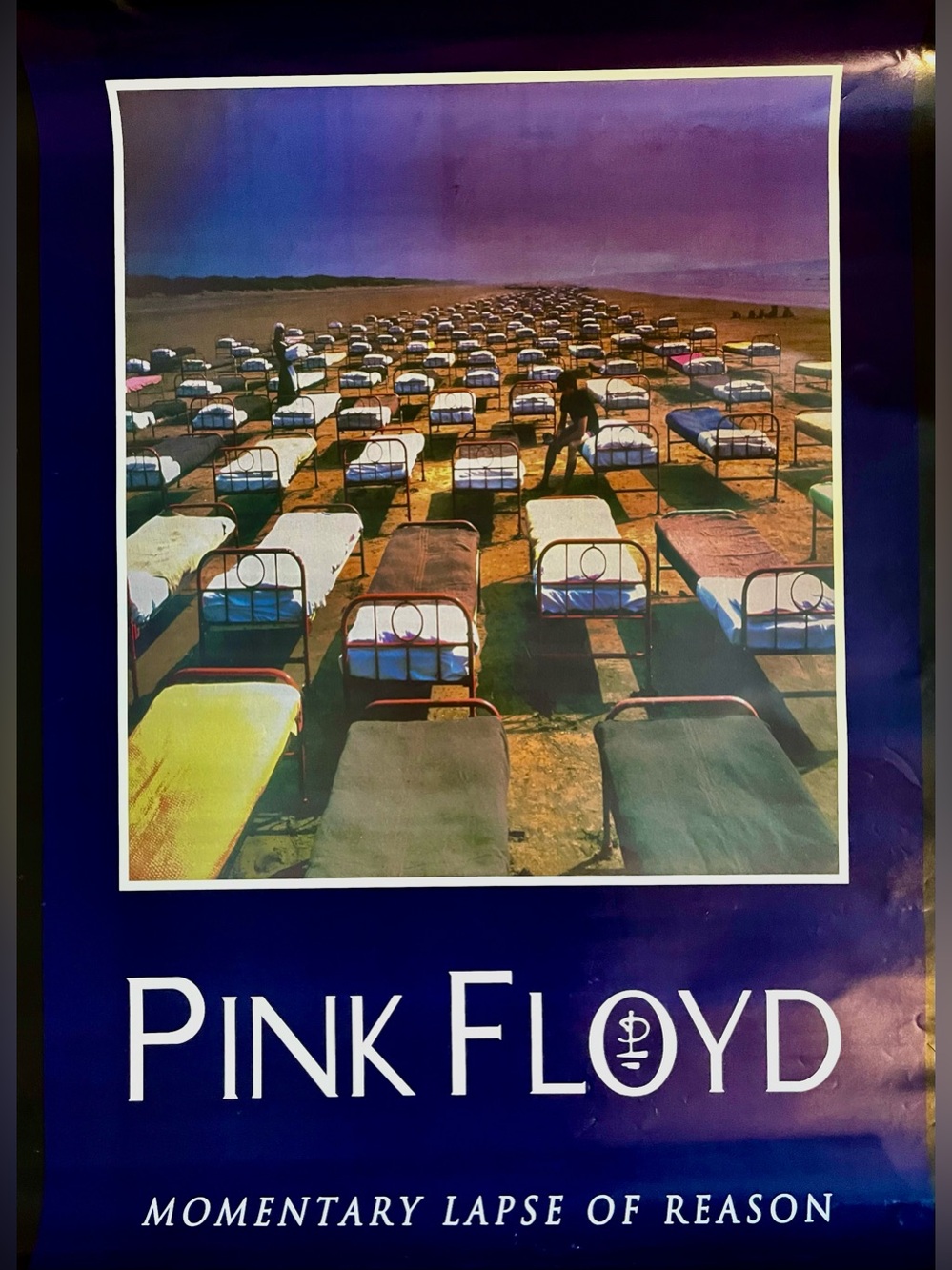 Pink Floyd Momentary Lapse of Reason Poster — Navy Blue & Multicolor Wall Art